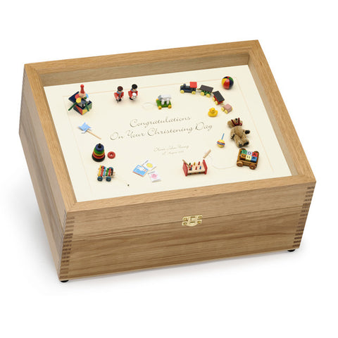 Christening Memory Box (Black on Cream)