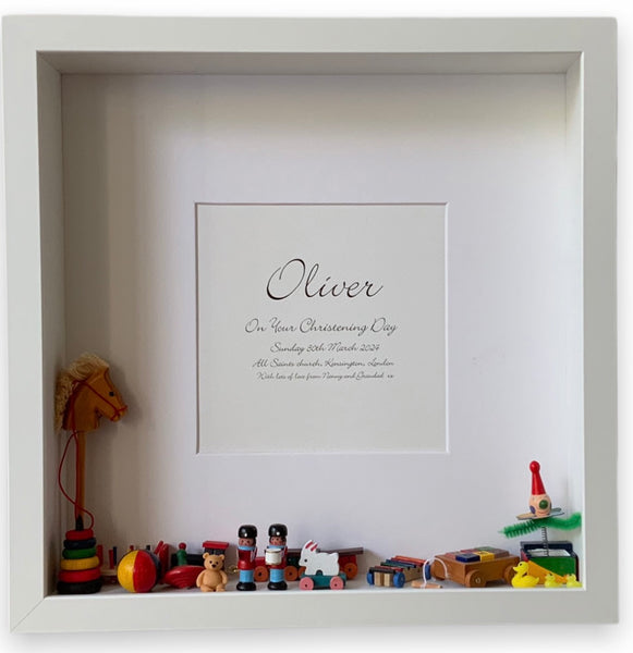 Personalised white deep frame boxes (boys)