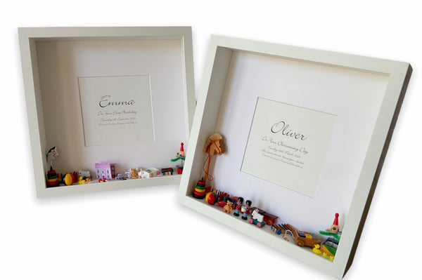 Personalised white deep frame boxes (boys)